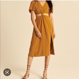 New- Abercrombie front knot cut out midi dress